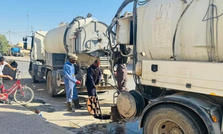 حملة وقائية لتنظيف مجاري تكريت قبل هطول الأمطار