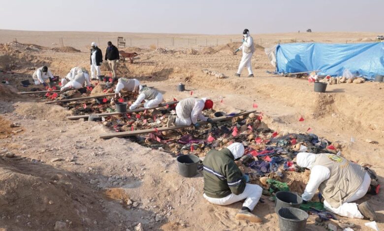 العثور على 155 رفات في مقبرة جماعية جديدة بالمثنى