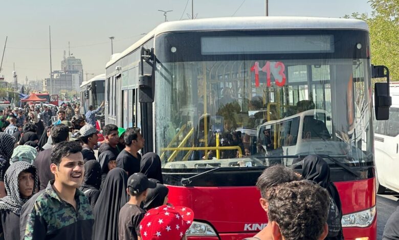 النقل تخصص 250 باصًا و11 قطارًا لخدمة زائري الإمام الكاظم (عليه السلام)