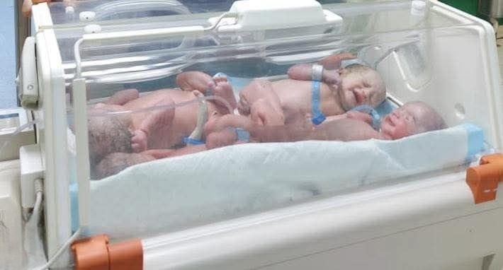 ولادة نادرة لأربعة توائم في مستشفى ميسان