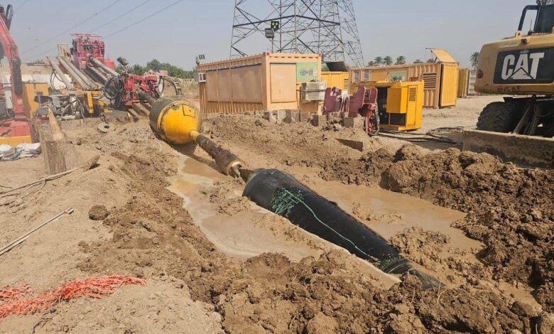 إتمام أعمال تمديد أنبوب غاز محمودية بسماية عبر نهر دجلة