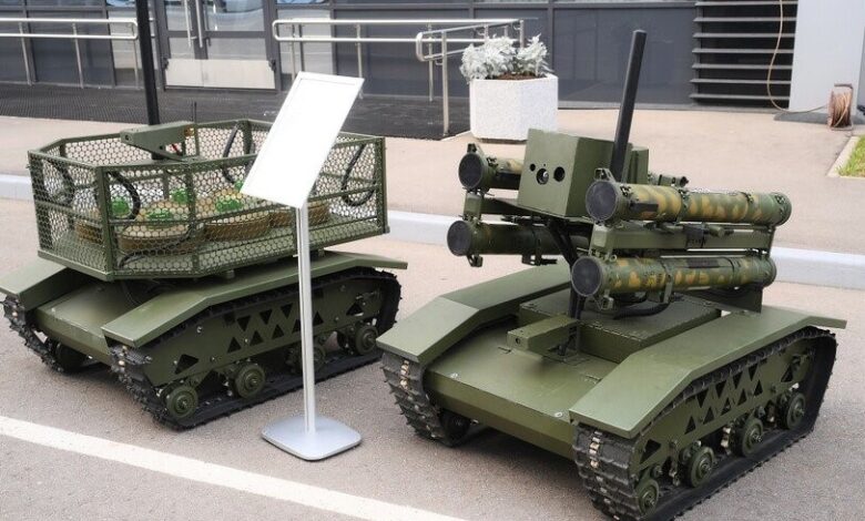 خبراء روس يبتكرون قاذفات لهب مصغرة لمنظومة روبوتات “أوميتش” القتالية