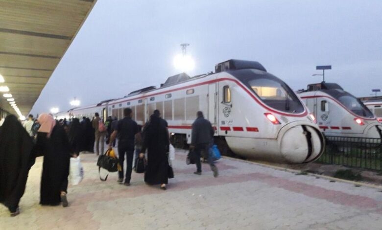 سكك الحديد تنجز أكثر من 100 رحلة في التفويج العكسي لزائري الأربعين