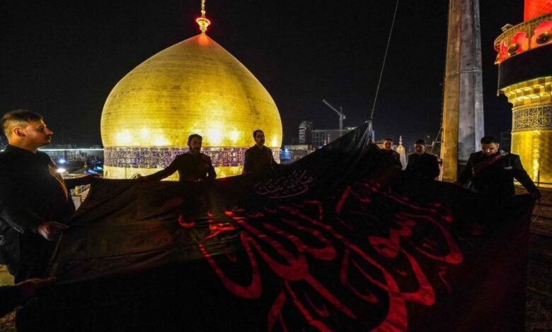 العتبة العلوية المقدسة ترفع راية الحزن لإحياء ذكرى وفاة النبي محمد