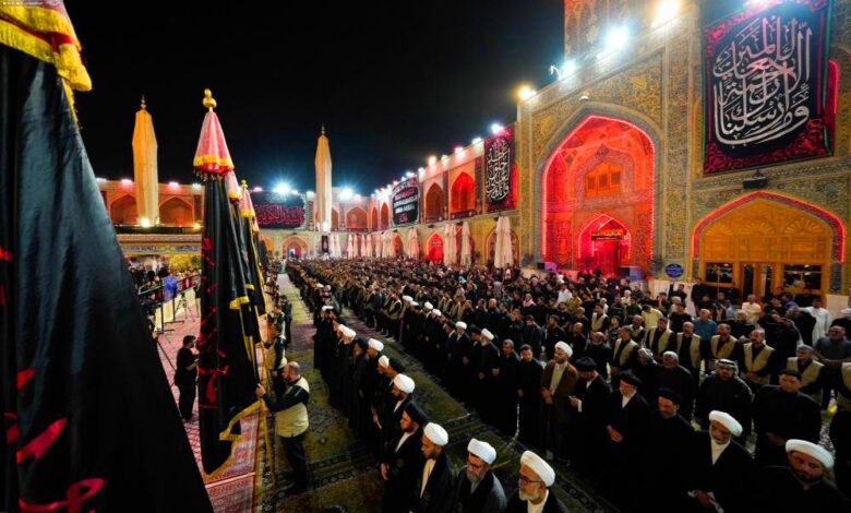 العتبة العلوية ترفع راية الحزن في النجف لإحياء ذكرى شهادة النبي محمد (ص)