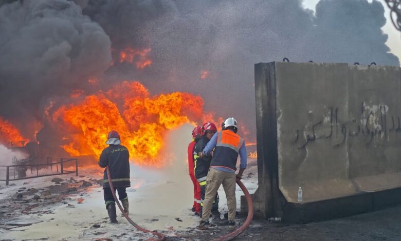 انفجار توربين وحريق في مستودع البرجسية بالبصرة اليوم الأحد