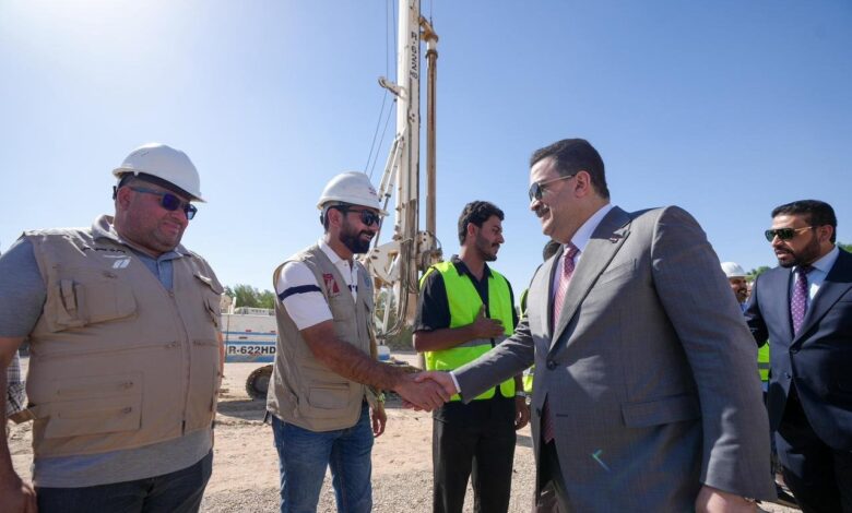 رئيس الوزراء يدشن مشروع مجسر دور النفط الاستراتيجي ومشاريع البنية التحتية في ميسان