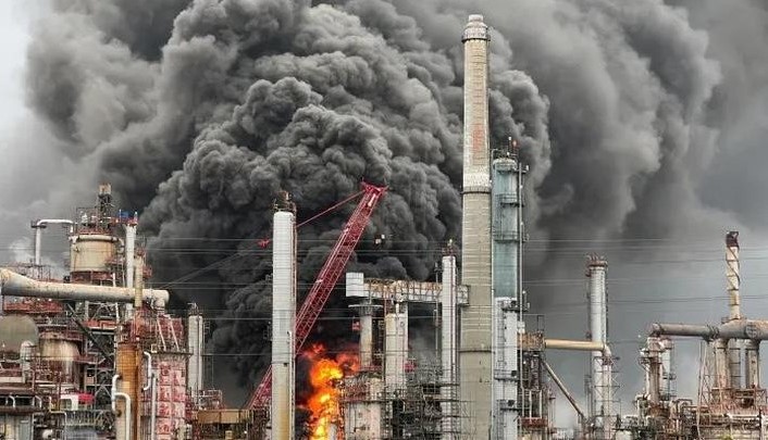 حريق ضخم يلتهم مصفاة شيفرون النفطية في كاليفورنيا الأمريكية