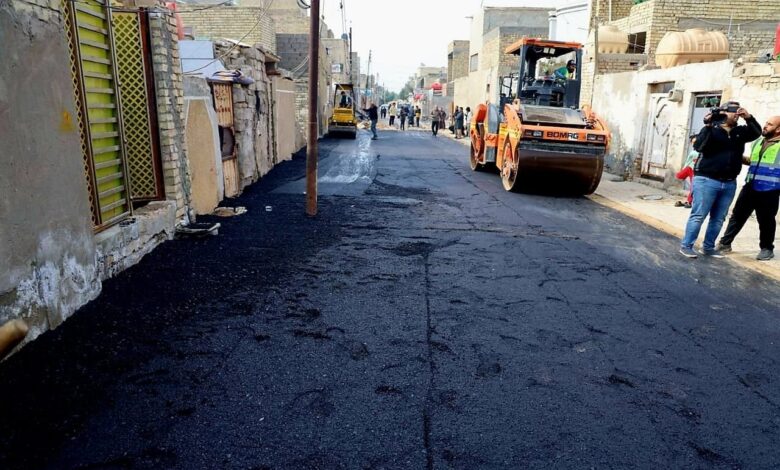 محافظة بغداد تبدأ أعمال إكساء شوارع منطقتين في مدينة الصدر بـ140 ألف متر مربع