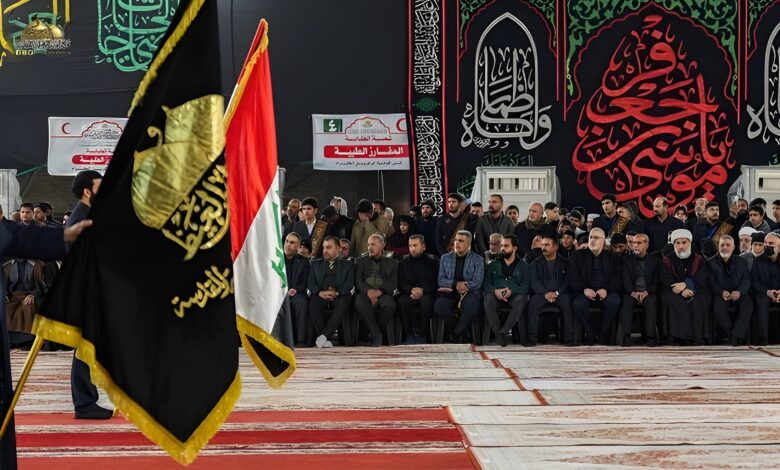العتبة الكاظمية تبدأ رفع رايات العزاء استعداداً لذكرى استشهاد الإمام الكاظم