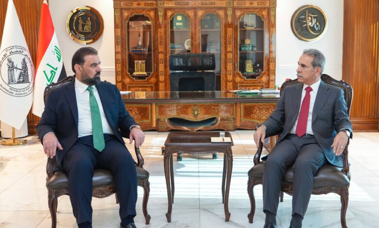 زيدان والحلبوسي يناقشان تعزيز التعاون بين القضاء والبرلمان العراقي