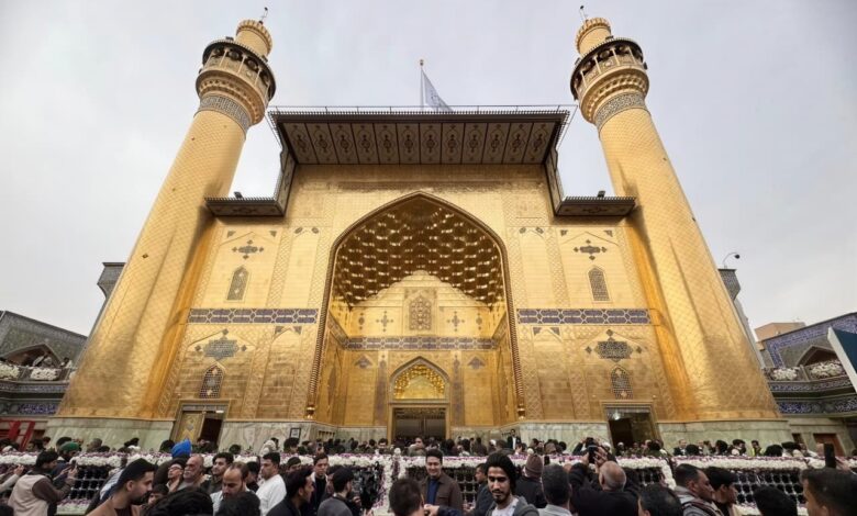 العتبة العلوية المقدسة تدشن مشروع تذهيب الإيوان الذهبي الكبير بـ3630 قطعة ذهبية