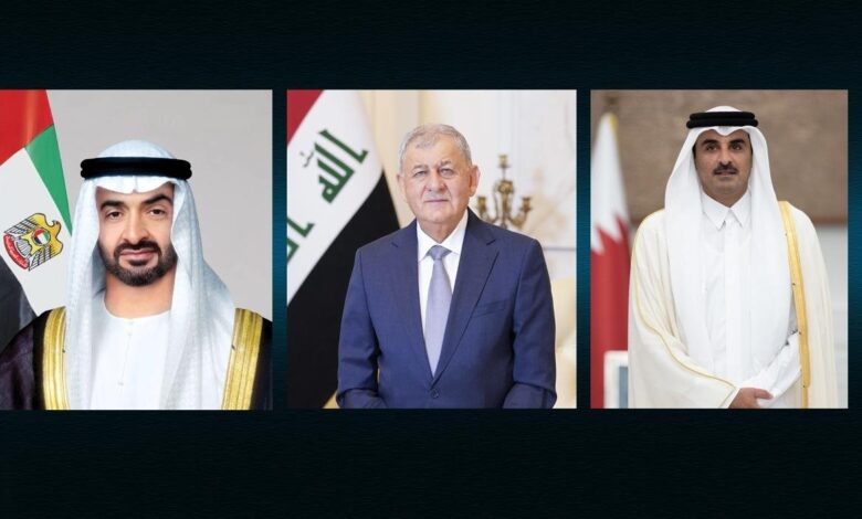 قادة العراق والإمارات وقطر يتفقون على منع توسع الحرب والاعتماد على الحلول الدبلوماسية
