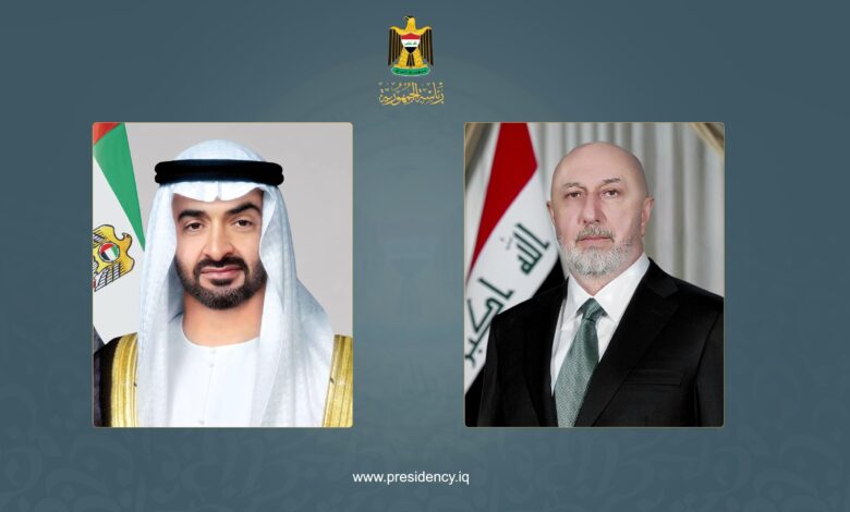 رئيس العراق يتلقى تهاني عيد الأضحى من القيادة الإماراتية