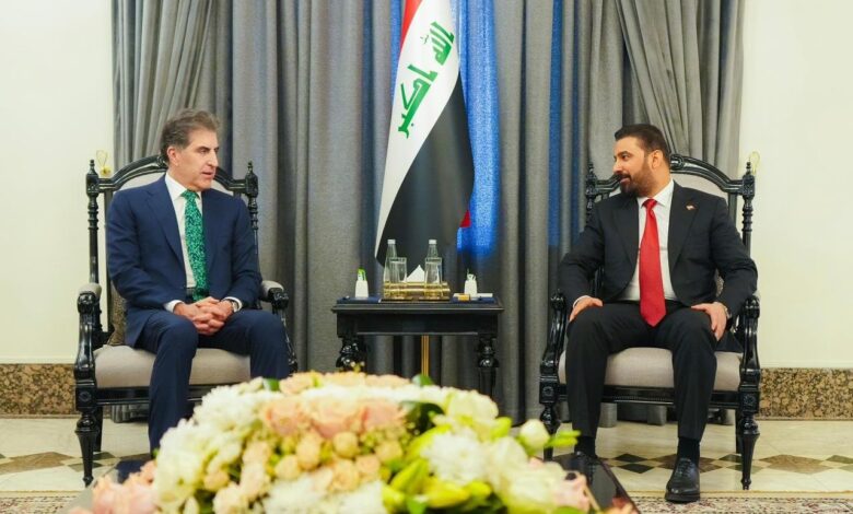 بارزاني يعلن دعم إقليم كردستان الكامل للحكومة العراقية الجديدة برئاسة الزيدي