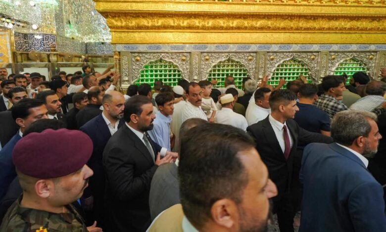 رئيس مجلس النواب العراقي هيبت الحلبوسي يؤدي زيارة خاصة للعتبة العلوية المقدسة