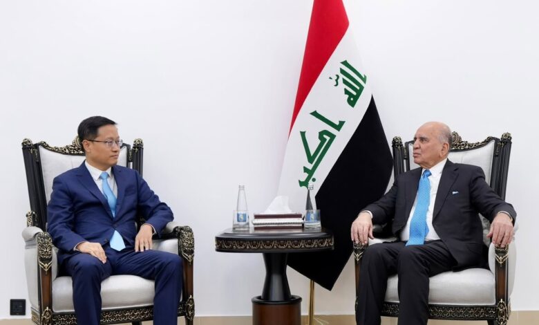 لقاءات دبلوماسية في بغداد.. فؤاد حسين يستقبل سفيري الصين والبرازيل