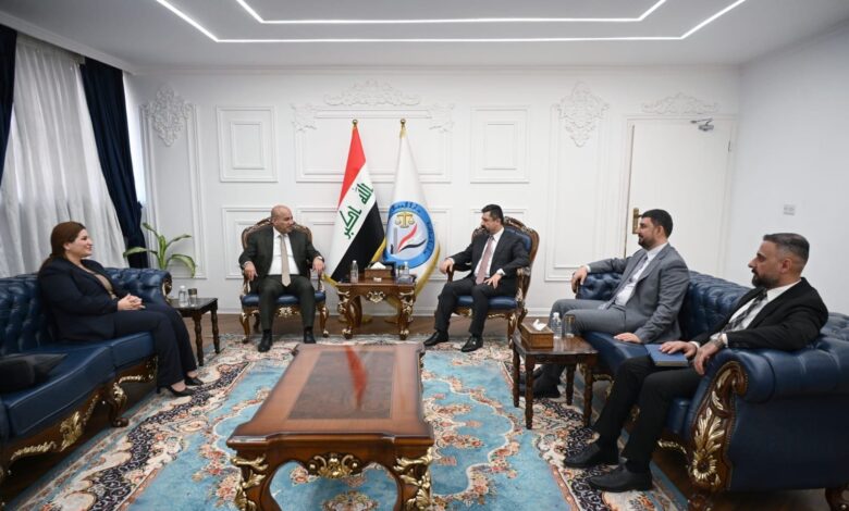 لقاء وزير العدل ومحافظ ديالى لمناقشة تطوير الدوائر العدلية ومشاريع البنى التحتية
