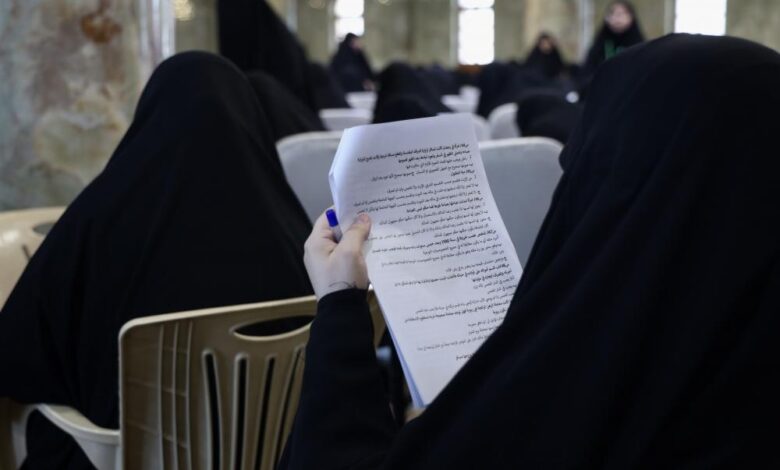 الحوزة العلمية تشرف على الامتحان المركزي لمبلغات الأربعين في العتبة العلوية