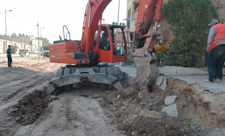 بلدية الشعلة تنفّذ أعمال تطوير الطرق في شعلة الصدرين ومحلة 659