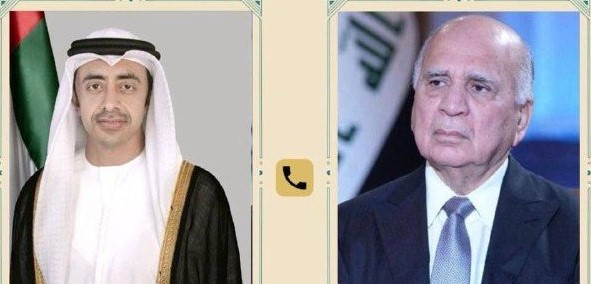 حسين وآل نهيان يؤكدان على تعزيز الشراكة العراقية الإماراتية وتحقيق الاستقرار الإقليمي